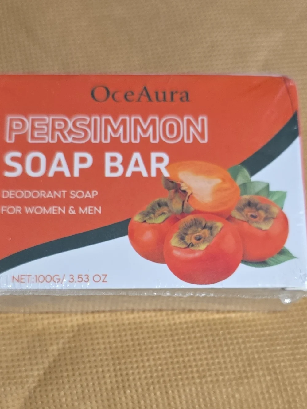Aura Persimmon Hand Soap Bar - Orange and White